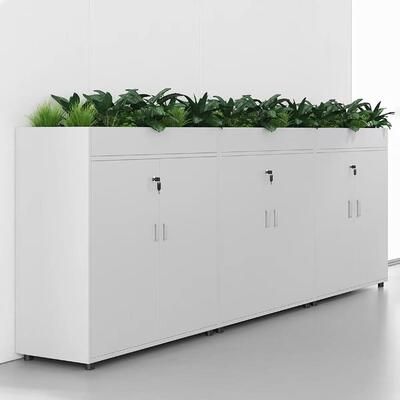 Armoire de planteur en acier Unité supérieure avec 3 espaces de plantation individuels Plateau d'affichage de pot de fleurs en métal moderne pour la décoration de jardin intérieur