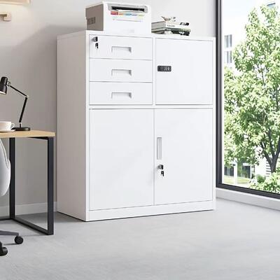 Armoire à fichiers en acier avec conception latérale étroite Armoire de stockage de documents de bureau en métal pour les fichiers et les fournitures de bureau