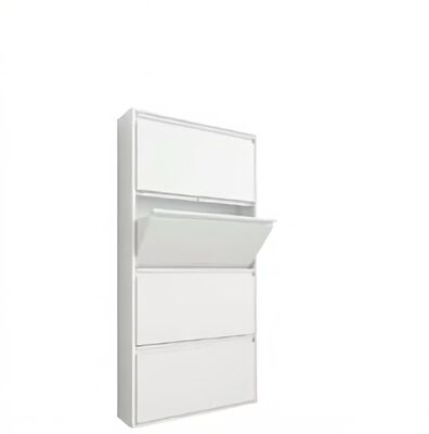 Armoire à chaussures en acier à 4 tiroirs ultra mince pour un rangement économe en espace