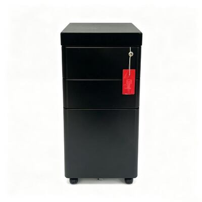 3 Drawer Mobile Pedestal Cabinet with Padded Top for Office Use