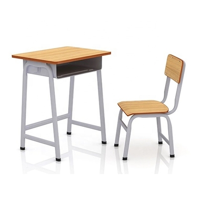 chaise enduite en bois solide de Desk With Attached d'étudiant de poudre