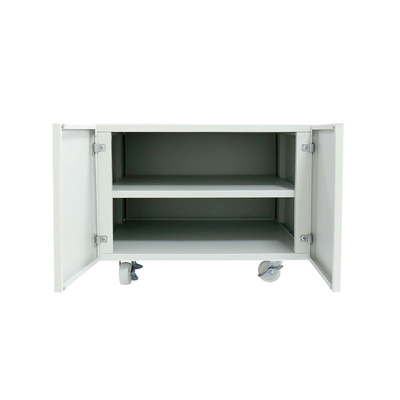Imprimante mobile Stand de dossier de piédestal de 2 portes de Cabinet de copieur de support en acier blanc de copieur
