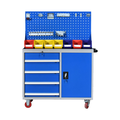 Cabinet d'outils mobile de Cabinet de chariot à outil réglé avec les tiroirs et la main pour l'usage de garage d'atelier