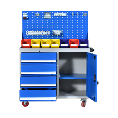 Cabinet d'outils mobile de Cabinet de chariot à outil réglé avec les tiroirs et la main pour l'usage de garage d'atelier