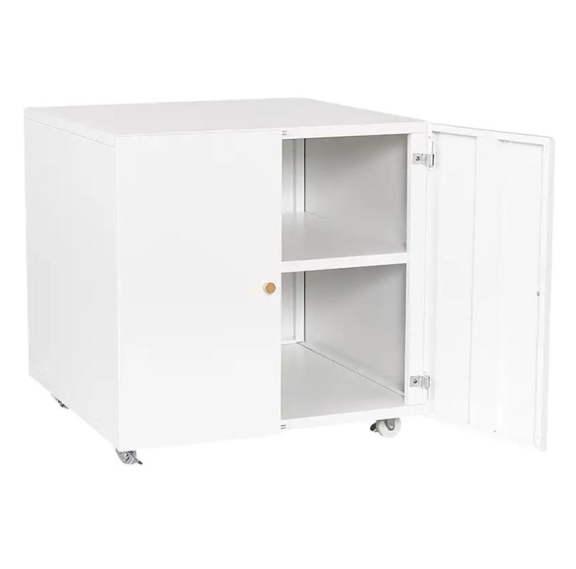 Armoire à tiroirs en acier à double porte de style moderne, armoire d'imprimante avec portes à rouleaux, pour placer des imprimantes
