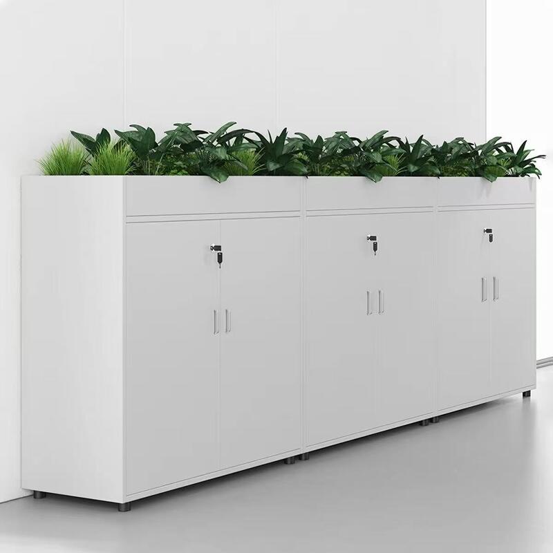 Armoire de planteur en acier Unité supérieure avec 3 espaces de plantation individuels Plateau d'affichage de pot de fleurs en métal moderne pour la décoration de jardin intérieur