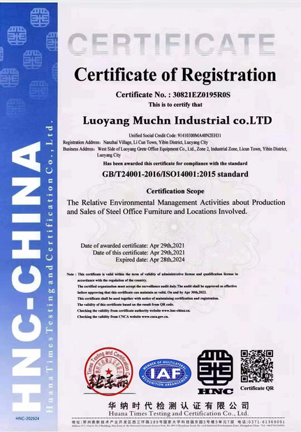 Chine Luoyang Muchn Industrial Co., Ltd. certifications